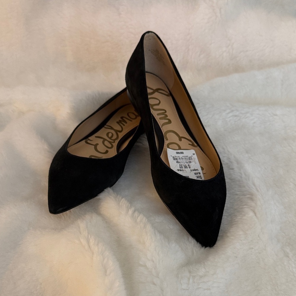 Sam Edelman Black Pointed Toe Flats Classic Chic Ballet Flats - Size 6W - Picture 2 of 11